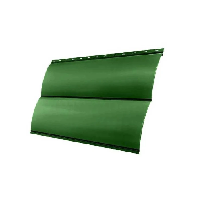 Металлический сайдинг Grand Line Сталь Блок-хаус 0.45 мм PE с пленкой RAL 6002 лиственно-зеленый