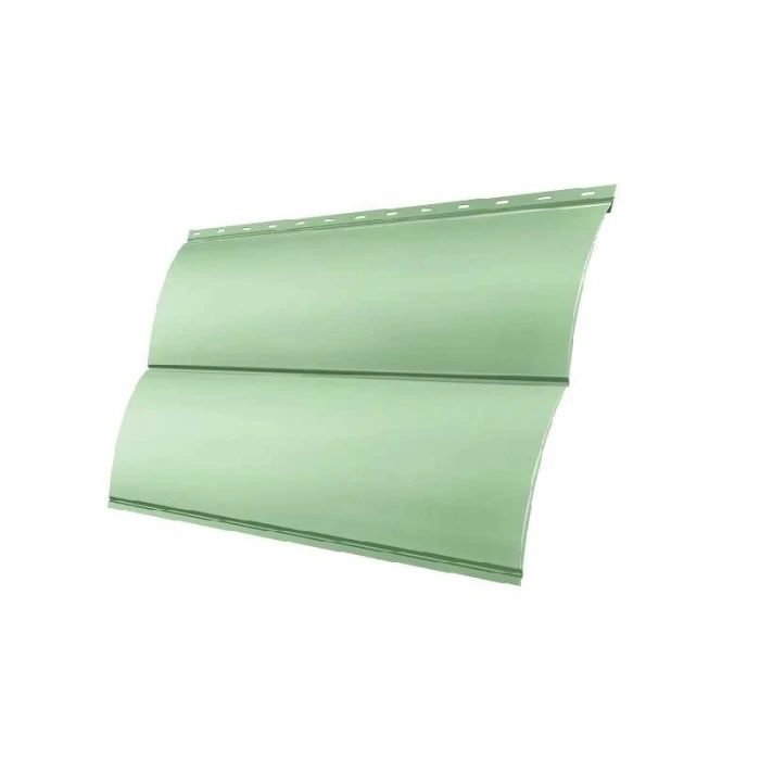 Металлический сайдинг Grand Line Сталь Блок-хаус 0.45 мм PE с пленкой RAL 6019 бело-зеленый