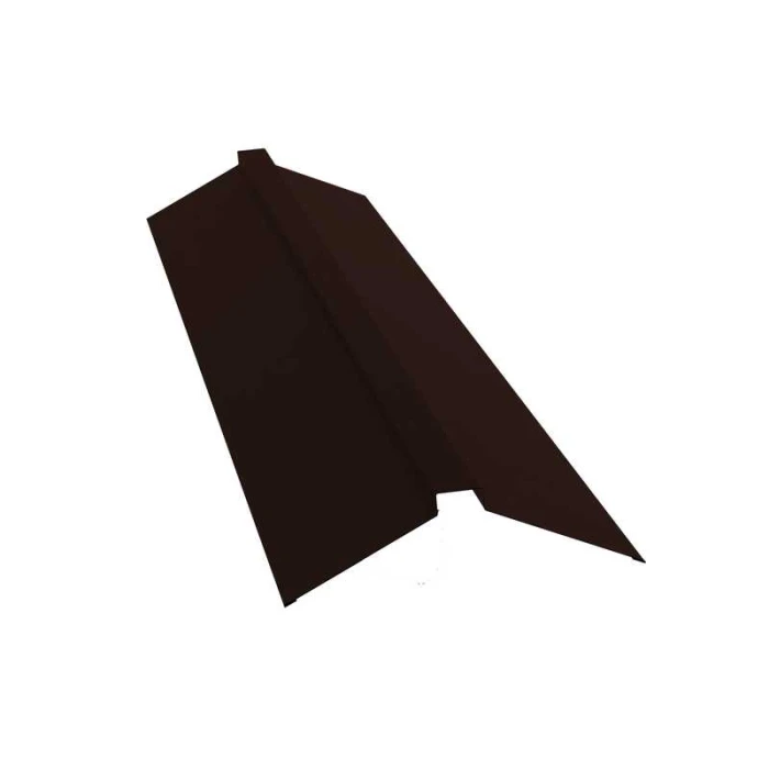 Планка конька плоского 150х40х150 0,5 GreenCoat Pural BT, matt RR 887 шоколадно-коричневый (RAL 8017 шоколад)