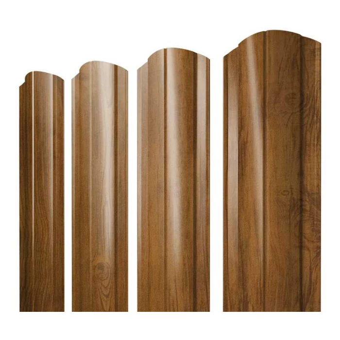 Штакетник Круглый фигурный Grand Line 0,4 Print Premium Golden Wood Golden Wood