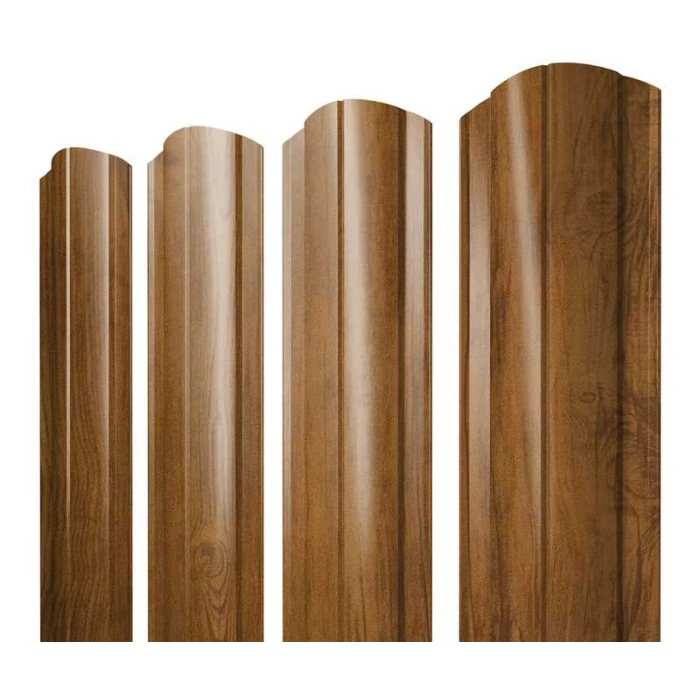 Штакетник Круглый фигурный Grand Line 0,45 Print Premium Golden Wood Golden Wood