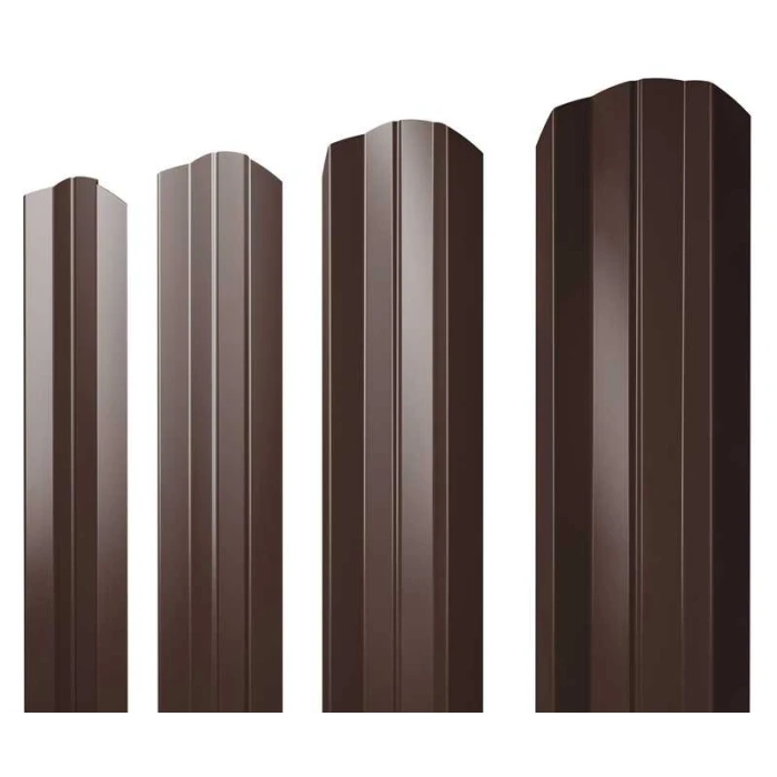 Штакетник М-образный А фигурный Grand Line 0,45 Полиэстер - double RAL 8017 Шоколад