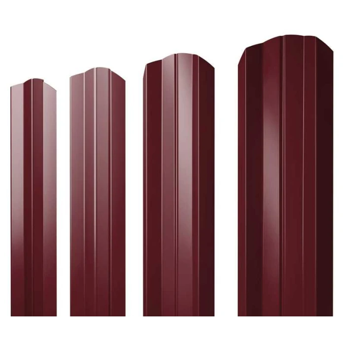 Штакетник М-образный А фигурный Grand Line 0,45 Полиэстер - double RAL 3005 Красное Вино