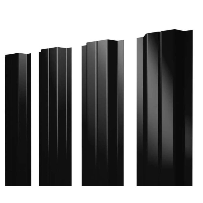 Штакетник П-образный А Grand Line 0,45 Drap RAL 9005 Черный