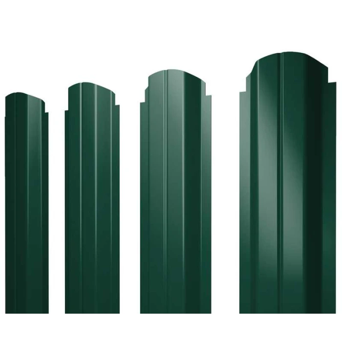 Штакетник П-образный А фигурный Grand Line 0,45 Полиэстер - double RAL 6005 Зеленый Мох